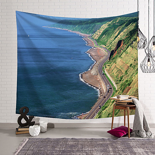 

Ocean Highroad Mountain Wall Tapestry Art Decor Blanket Curtain Hanging Home Bedroom Living Room Decoration Polyester