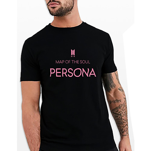 

Men's Unisex Tee T shirt Hot Stamping Graphic Prints Letter Plus Size Print Short Sleeve Casual Tops Cotton Basic Fashion Designer Big and Tall Black
