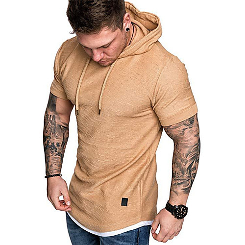 

Men's T shirt non-printing Solid Color Short Sleeve Daily Tops Simple White Black Army Green