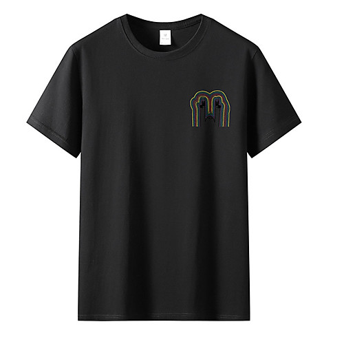 

Men's Unisex Tee T shirt Hot Stamping Graphic Prints Letter Plus Size Print Short Sleeve Casual Tops Cotton Basic Fashion Designer Big and Tall White Black Light gray
