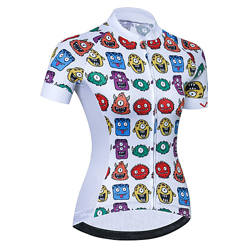 

21Grams Women's Short Sleeve Cycling Jersey Summer Spandex Polyester Sky BlueWhite Bike Jersey Top Mountain Bike MTB Road Bike Cycling Quick Dry Moisture Wicking Breathable Sports Clothing Apparel