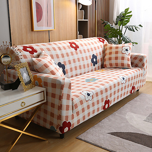 

Fresh Sofa Cover 1-Piece Couch Cover Fit for 1-4 Seater L-shape Couch Soft Stretch Slipcover Spandex Jacquard Fabric Easy to Install(1 Free Cushion Cover)