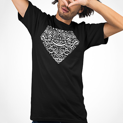 

Men's Unisex Tee T shirt Hot Stamping Graphic Prints Geometry Plus Size Print Short Sleeve Casual Tops Cotton Basic Designer Big and Tall Black