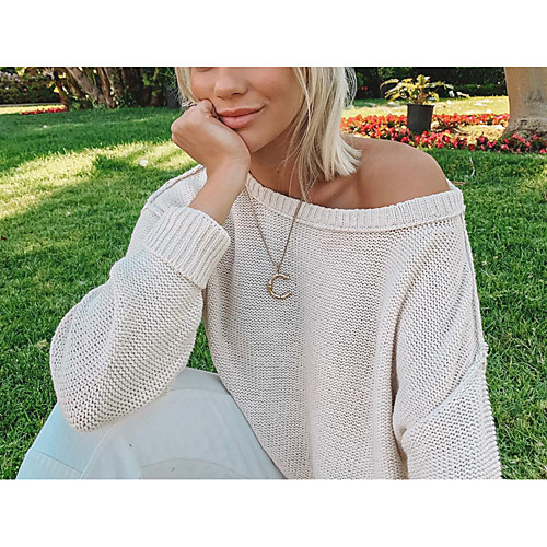 

Women's Casual Knitted Solid Color Sweater Long Sleeve Sweater Cardigans Round Fall Spring Summer Beige / Loose