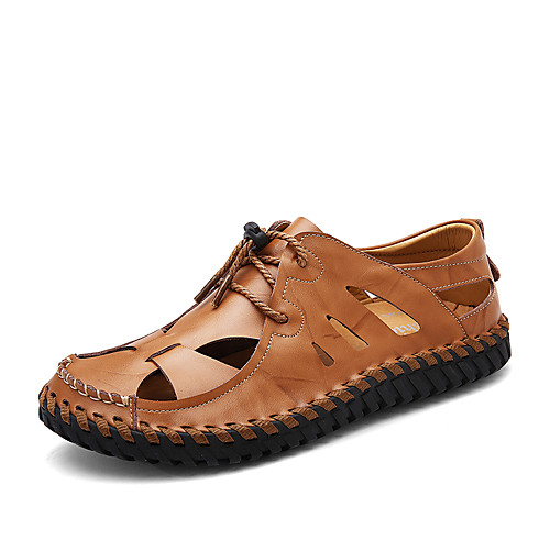 

Men's Loafers & Slip-Ons Daily Walking Shoes PU Breathable Light Brown Black Spring Summer