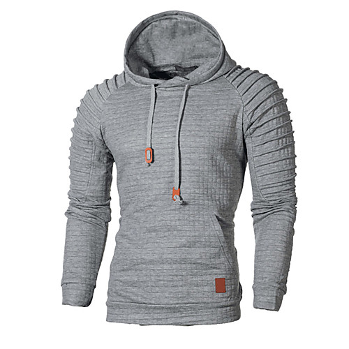 

Men's Pullover Hoodie Sweatshirt Solid Color Hooded Daily Weekend non-printing Casual Streetwear Hoodies Sweatshirts Long Sleeve Blushing Pink Light Grey White