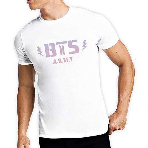 

Men's Unisex Tee T shirt Hot Stamping Graphic Prints Letter Plus Size Print Short Sleeve Casual Tops Cotton Basic Fashion Designer Big and Tall White