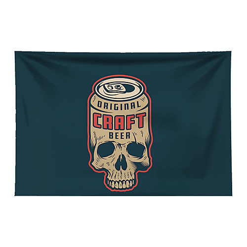 

Wall Tapestry Art Decor Blanket Curtain Picnic Tablecloth Hanging Home Bedroom Living Room Dorm Decoration Skull Beer