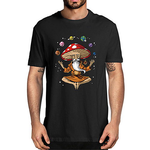 

Men's Unisex Tee T shirt Shirt Hot Stamping Cartoon Graphic Prints Plus Size Print Short Sleeve Casual Tops Cotton Basic Fashion Designer Big and Tall Round Neck White Wine Black / Summer