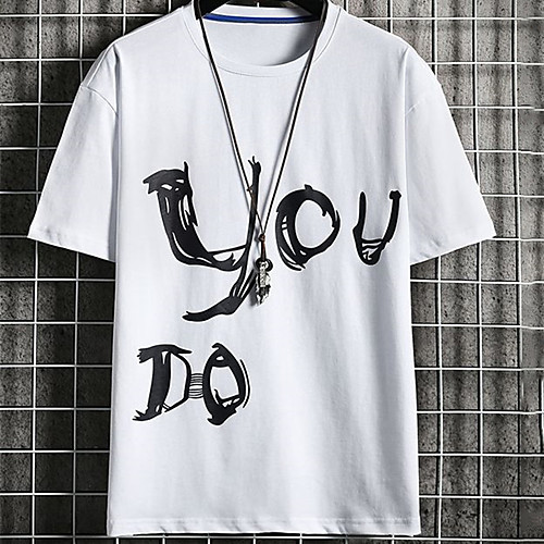 

Men's Unisex Tee T shirt Hot Stamping Graphic Prints Letter Plus Size Print Short Sleeve Casual Tops Cotton Basic Fashion Designer Big and Tall White Light gray Dark Gray