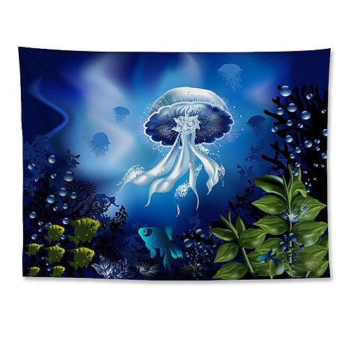 

Wall Tapestry Art Decor Blanket Curtain Hanging Home Bedroom Living Room Decoration Polyester Jellyfish
