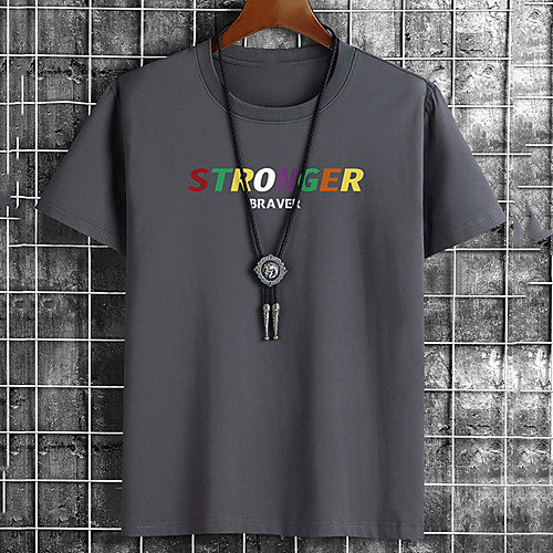 

Men's Unisex Tee T shirt Hot Stamping Graphic Prints Letter Plus Size Print Short Sleeve Casual Tops Cotton Basic Fashion Designer Big and Tall White Black Khaki