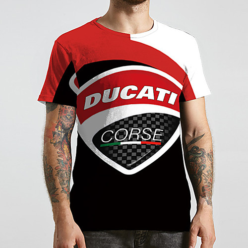 

Men's Unisex Tee T shirt 3D Print Graphic Prints Letter Plus Size Print Short Sleeve Casual Tops Basic Designer Big and Tall Red
