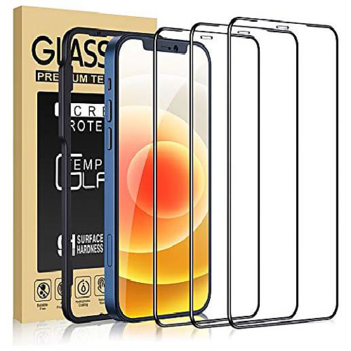 

cocoda bulletproof glass compatible with iphone 12 mini, 3 pieces, 5.4 inch, with mounting frame, 9h hardness, anti-scratch, shell-friendly bulletproof glass screen protector