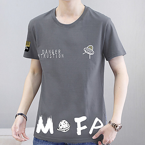 

Men's Unisex Tee T shirt Hot Stamping Graphic Prints Letter Plus Size Print Short Sleeve Casual Tops Cotton Basic Fashion Designer Big and Tall White Black Dark Gray