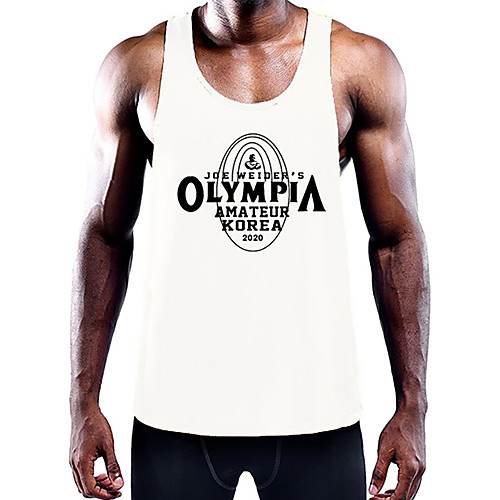 

Men's Unisex Tank Top Vest Undershirt Letter Plus Size Sleeveless Casual Tops Cotton Basic Fashion Designer Big and Tall White Black Wine