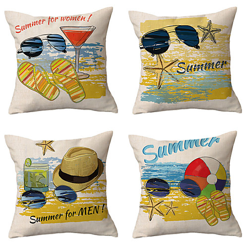 

Double Side Cushion Cover 4PC Soft Decorative Square Throw Pillow Cover Cushion Case Pillowcase for Sofa Bedroom Superior Quality Machine Washable