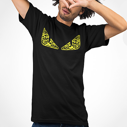 

Men's Unisex Tee T shirt Hot Stamping Graphic Prints Eye Plus Size Print Short Sleeve Casual Tops Cotton Basic Fashion Designer Big and Tall Black