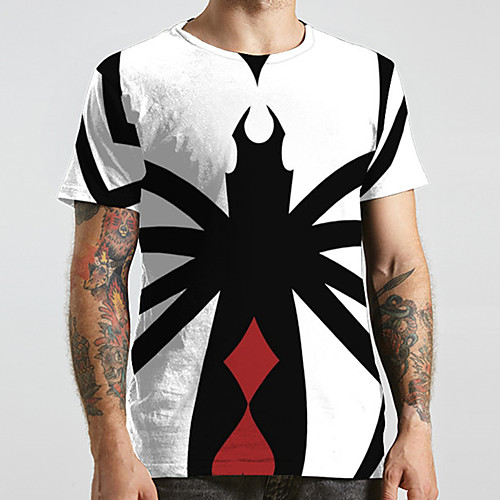 

Men's Unisex Tee T shirt 3D Print Graphic Prints Spider Animal Plus Size Print Short Sleeve Casual Tops Fashion Designer Big and Tall White