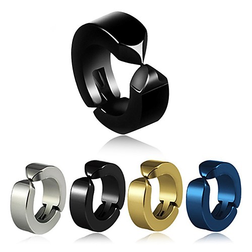 

Men's Earrings Classic Holiday Birthday Stylish Simple Stainless Steel Earrings Jewelry Rainbow color / Silver / Gold For Street Formal Date Festival 1pc