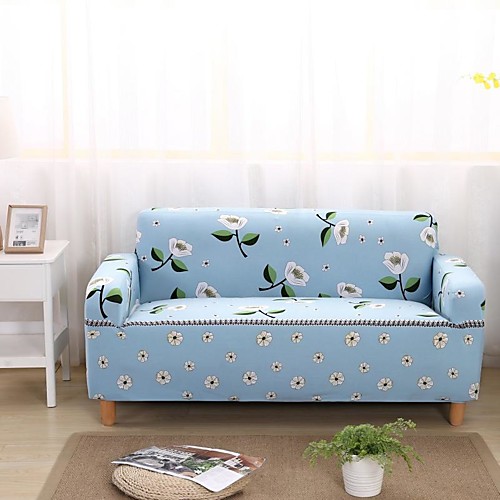 

Blue Floral Print Dustproof All-powerful Slipcovers Stretch Sofa Cover Super Soft Fabric Couch Cover with One Free Boster Case(Chair/Love Seat/3 Seats/4 Seats)