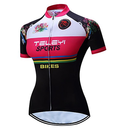 

21Grams Women's Short Sleeve Cycling Jersey Summer Spandex Polyester Black / Red Bike Jersey Top Mountain Bike MTB Road Bike Cycling Quick Dry Moisture Wicking Breathable Sports Clothing Apparel