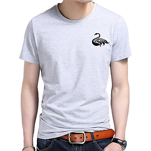 

Men's Unisex Tee T shirt Hot Stamping Graphic Prints Animal Plus Size Print Short Sleeve Casual Tops Cotton Basic Fashion Designer Big and Tall White Black Light gray