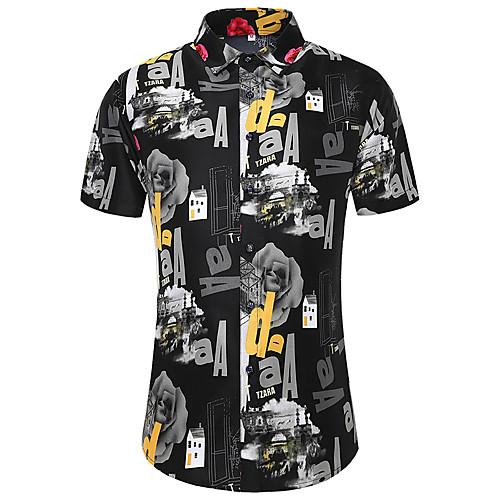 

Men's Shirt Graphic Short Sleeve Casual Tops Simple A B C