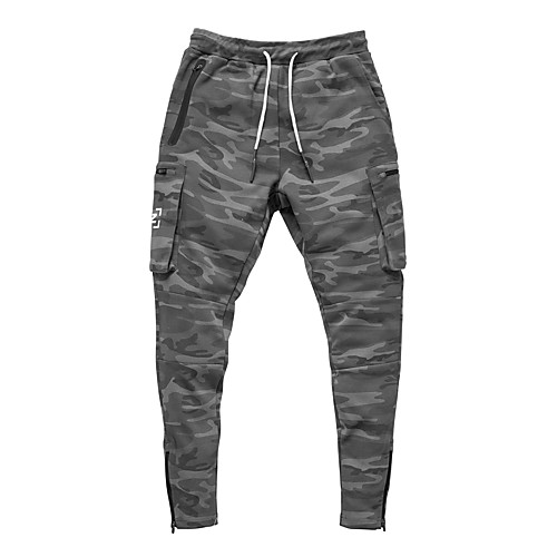 

Men's Cargo Sports Outdoor Sports Sport Casual Pants Sweatpants Pants Solid Color Full Length Sporty Black Army Green Camouflage Gray Camouflage White Dark Gray