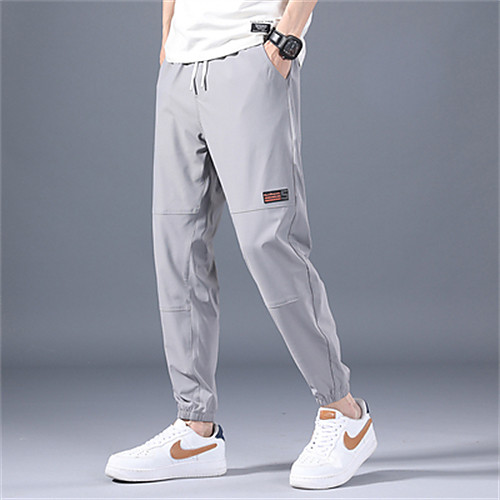 

Men's Chino Chinos Pants Letter Full Length Black Green Light Grey