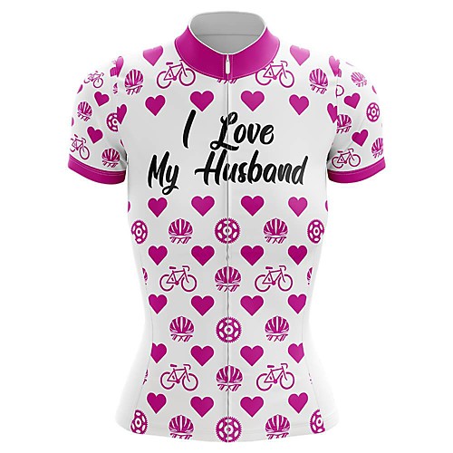 

21Grams Women's Short Sleeve Cycling Jersey Summer Spandex Polyester White Heart Bike Jersey Top Mountain Bike MTB Road Bike Cycling Quick Dry Moisture Wicking Breathable Sports Clothing Apparel