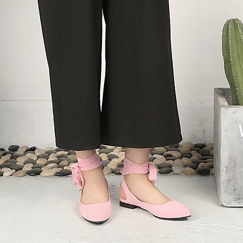 

Women's Flats Flat Heel Pointed Toe PU Synthetics Red Black Pink