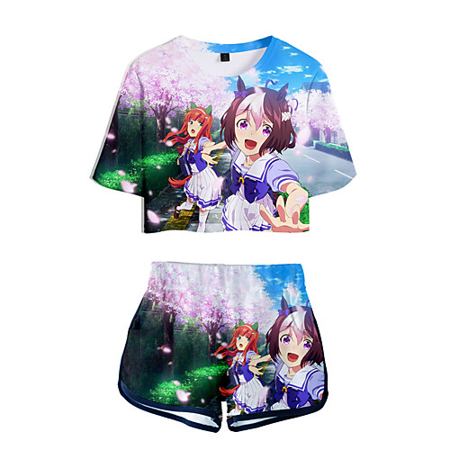 

Inspired by Pretty Derby Cosplay Cosplay Costume Outfits Terylene 3D 2 Piece Printing Harajuku Shorts For Women's / Men's