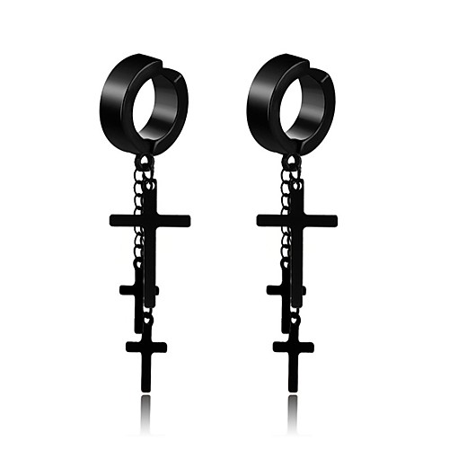 

Men's Earrings Classic Holiday Birthday Stylish Simple Stainless Steel Earrings Jewelry Silver / White / Black For Street Formal Date Festival 1pc