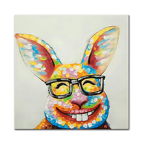 

Oil Painting Handmade Hand Painted Wall Art Mintura Zodiac Rabbit Cartoon Animal Home Decoration Decor Rolled Canvas No Frame Unstretched
