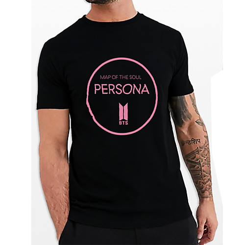 

Men's Unisex Tee T shirt Hot Stamping Graphic Prints Letter Plus Size Print Short Sleeve Casual Tops Cotton Basic Fashion Designer Big and Tall Black