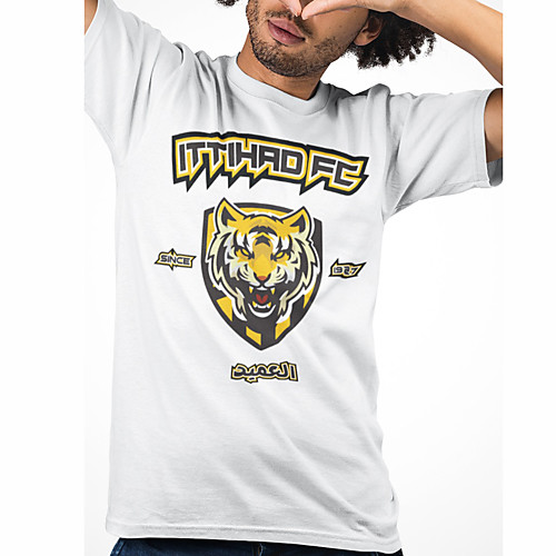 

Men's Unisex Tee T shirt Hot Stamping Graphic Prints Tiger Letter Plus Size Print Short Sleeve Casual Tops Cotton Basic Designer Big and Tall White