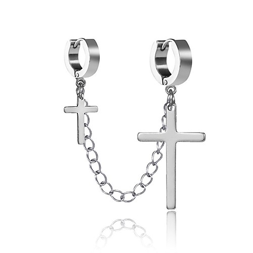 

Men's Earrings Classic Holiday Birthday Stylish Simple Stainless Steel Earrings Jewelry White / Black For Street Formal Date Festival 1pc