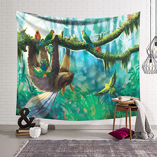 

Sloth Fairy Fantasy Wall Tapestry Art Decor Blanket Curtain Hanging Home Bedroom Living Room Decoration Polyester