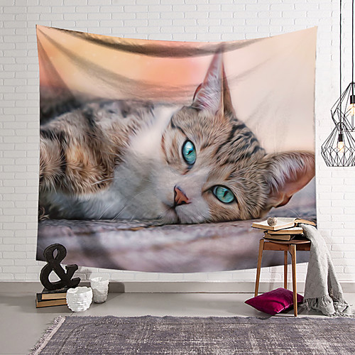 

Cat Wall Tapestry Art Decor Blanket Curtain Hanging Home Bedroom Living Room Decoration Polyester
