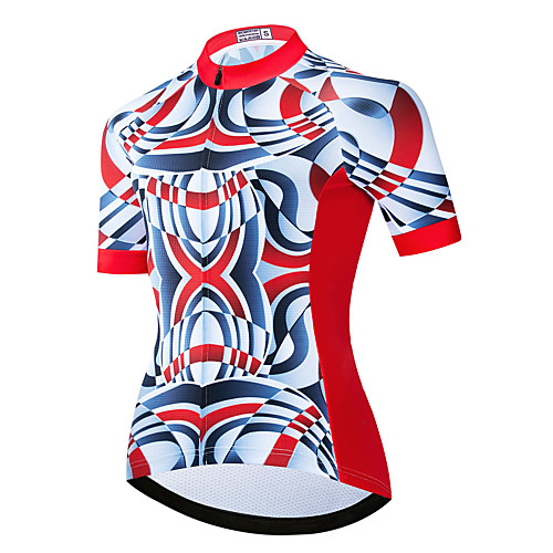 

21Grams Women's Short Sleeve Cycling Jersey Summer Spandex Polyester Red Bike Jersey Top Mountain Bike MTB Road Bike Cycling Quick Dry Moisture Wicking Breathable Sports Clothing Apparel / Stretchy