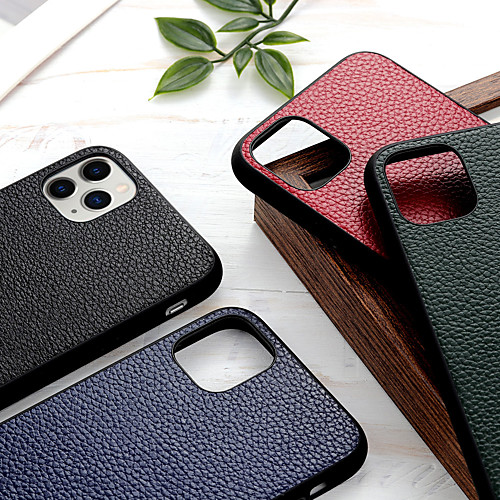 

Phone Case For Apple Back Cover iPhone 12 Pro Max 11 SE 2020 X XR XS Max Shockproof Dustproof Solid Colored Genuine Leather
