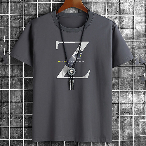 

Men's Unisex Tee T shirt Hot Stamping Graphic Prints Letter Plus Size Print Short Sleeve Casual Tops Cotton Basic Fashion Designer Big and Tall White Black Khaki