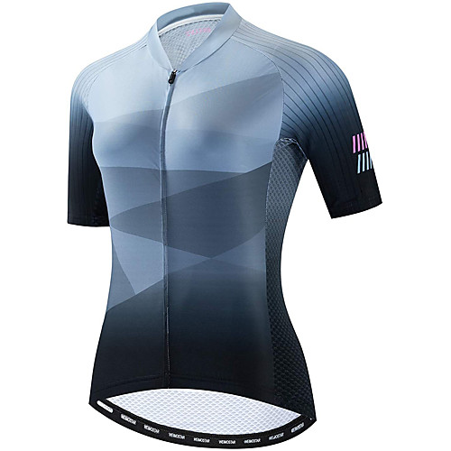 

21Grams Women's Short Sleeve Cycling Jersey Summer Spandex Polyester Blue Stripes Bike Jersey Top Mountain Bike MTB Road Bike Cycling Quick Dry Moisture Wicking Breathable Sports Clothing Apparel