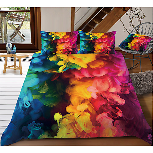 

Colorful Tie Dye Duvet Cover Set Boho Hippie Bedding Set Rainbow Tie Dyed Comforter Cover Queen 3 Pieces for Kids Teens Adults 1