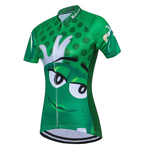 

21Grams Women's Short Sleeve Cycling Jersey Summer Spandex Polyester Green Bike Jersey Top Mountain Bike MTB Road Bike Cycling Quick Dry Moisture Wicking Breathable Sports Clothing Apparel / Stretchy