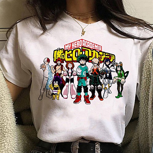 

Inspired by My Hero Academia / Boku No Hero Cosplay Anime Cartoon Polyester / Cotton Blend Print Harajuku Graphic Kawaii T-shirt For Women's / Men's