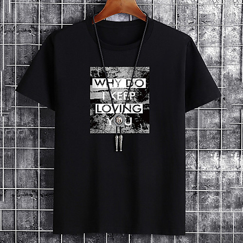 

Men's Unisex Tee T shirt Hot Stamping Graphic Prints Letter Plus Size Print Short Sleeve Casual Tops Cotton Basic Fashion Designer Big and Tall White Black Khaki
