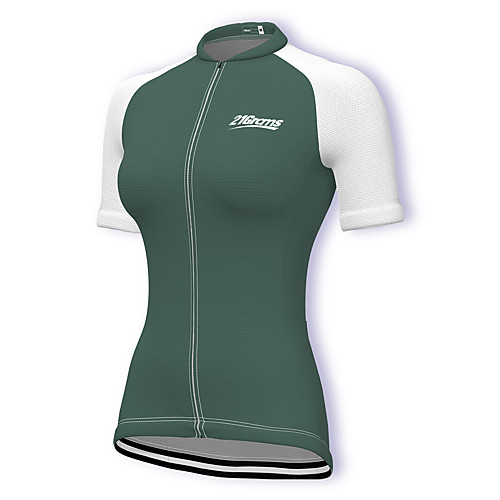 

21Grams Women's Short Sleeve Cycling Jersey Summer Spandex Polyester Dark Green Patchwork Bike Jersey Top Mountain Bike MTB Road Bike Cycling Quick Dry Moisture Wicking Breathable Sports Clothing