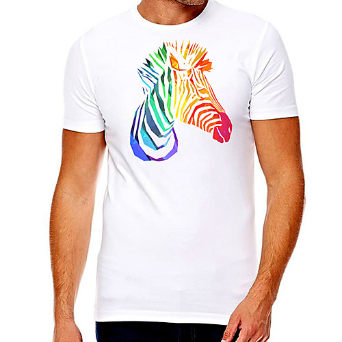 

Men's Unisex Tee T shirt Hot Stamping Graphic Prints Horse Plus Size Print Short Sleeve Casual Tops Cotton Basic Designer Big and Tall White